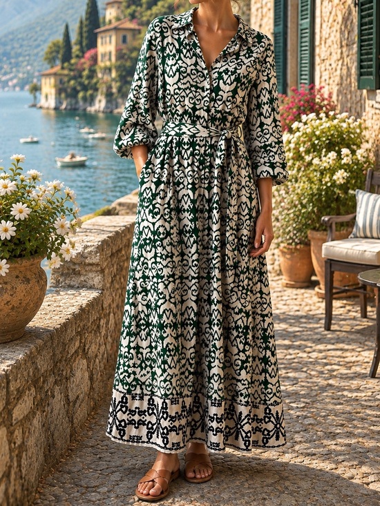 Max Studio Dresses & Skirts - Max Studio Green Button-Down Maxi Dress